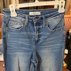 Flying Monkey Women's Classic Blue wide leg ripped knee jeans size 25